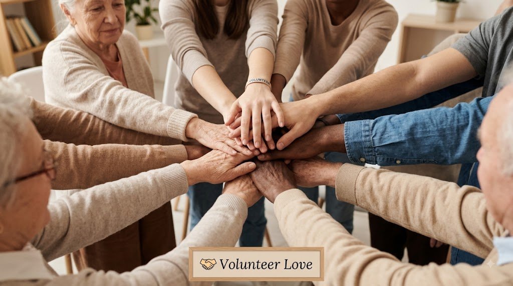 Volunteers with seniors